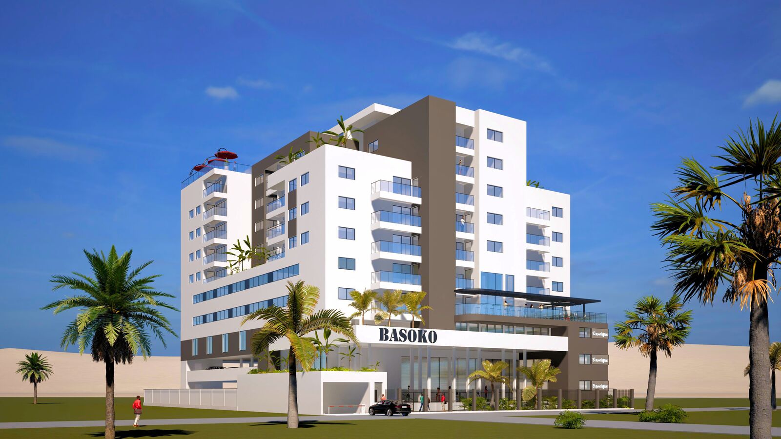 Centre Basoko, façade sur l'avenue Basoko
