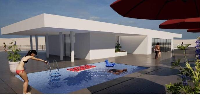Piscine sur le toit
